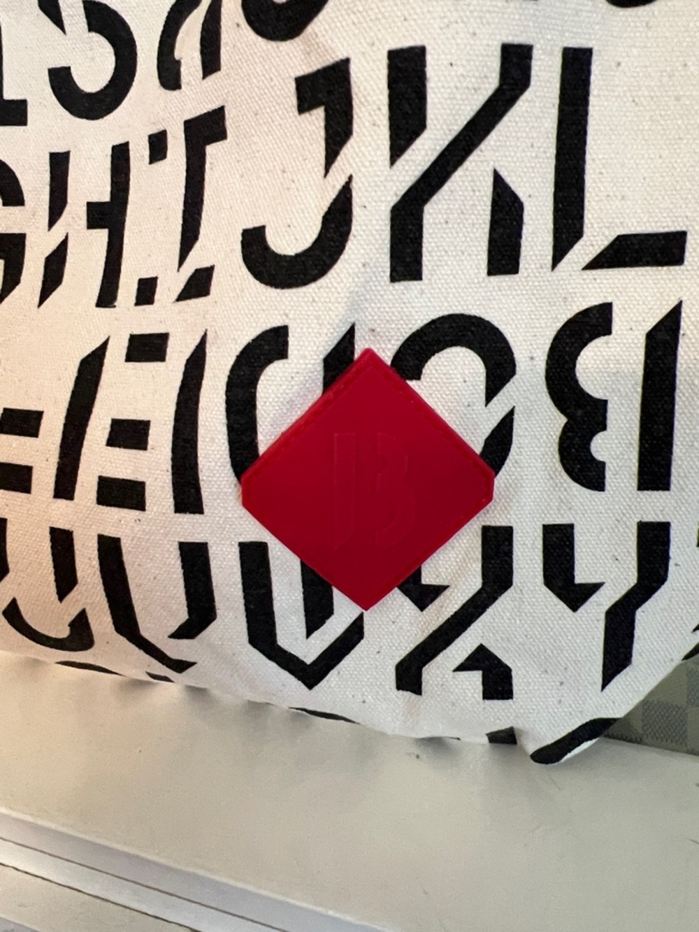 Byredo Canvas Alphabet Tote Bag with Red Accent - Picture 3 of 6